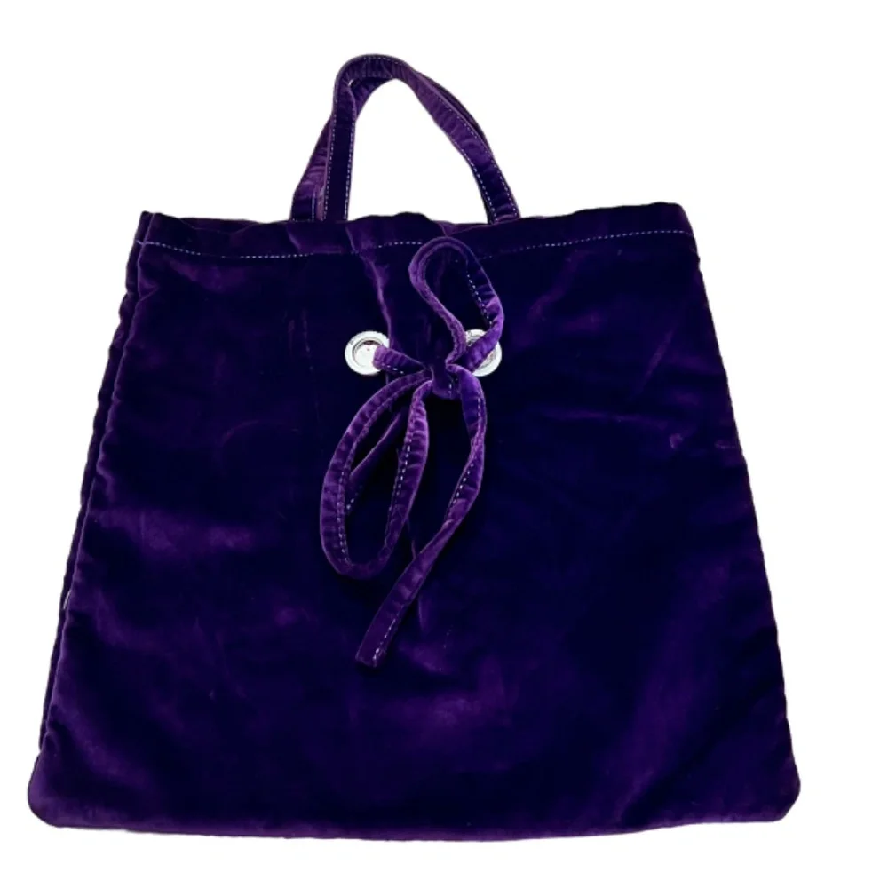 Marc Jacobs Purple Velvet Shopping Bag Tote - Picture 2 of 14